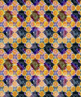 Hediye ambalaj kağıdı, tebrik kartları, posterler ve pankart tasarımı. Raster düz çiçek çizim deseni. Sarı renkte çiçekler.