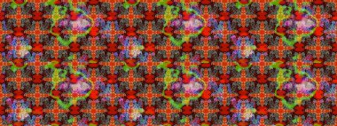 Kırmızı renkte çiçekler. Raster illüstrasyonu. Raster illüstrasyonu. Asya tekstil tarzında. Çiçek desenini çiz.