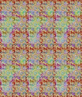 El çizimi. Çiçekli, yapraklı, çiçek desenli eskiz. Raster illüstrasyonu.