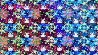 Raster. Mavi renkte güzel çiçekler, suluboya desenli eskiz deseni, duvar kağıdı, kart veya kumaş için fayanslı..