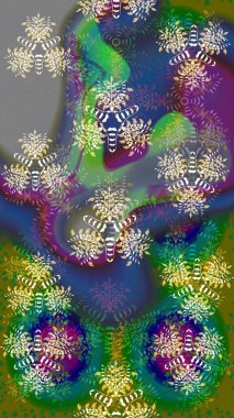 Anti-stres için soyut örnek sayfası. Yeşil renklerde. Raster illüstrasyonu.