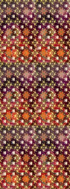 Moda arka planında parlak buketler. Raster illüstrasyonu. Kumaş, duvar kağıdı ve kağıt üzerine baskı yapmak için gelişen arka plan. Eski usul küçük çiçekli şirin bir eskiz deseni..