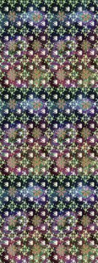 Raster illüstrasyonu. Çiçek buketleriyle klasik bir eskiz şekli. Gri renklerde.