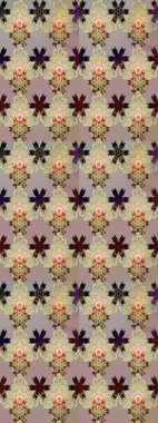 Bej ve nötr renklerde bahar çiçekleri. Raster illüstrasyonu. Çiçek ve yapraklı karalama şeklinde Raster çiçek deseni.