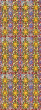 Kahverengi ve nötr renklerde çiçekler. Düz Çiçek Elementleri Tasarımı. Renkli Bahar Temalı Kusursuz Arkaplan. Çiçeksiz desenli arka plan, yaz çiçekleri..