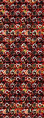 Çiçekli güzel suluboya desen. Raster illüstrasyonu. Siyah renklerde.