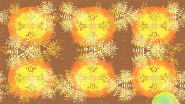 Çiçekli çizim şekli. Düz Çiçek Elementleri Tasarımı. Sarı renkli çiçekler. Renkli Bahar Teması çizim şablonu.