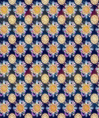 Mavi renkli çiçekler. Renkli mavi çizim kalıbı. Tekstil ve kapak tasarımı için mükemmel. Elle çizilmiş sonbahar çiçeği deseni. Doodle tarzı.