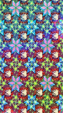 Mavi renkli çiçekler. Gömlek baskısı için çiçek boyası. Çiçek eskiz kalıbı geçmişi.