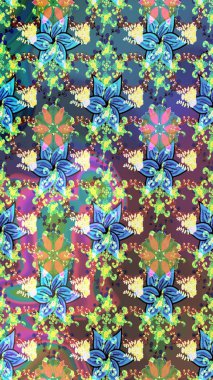 Tropik çiçekler. Gömlek, arka plan modelini çiz. Mavi renkte çiçekler.