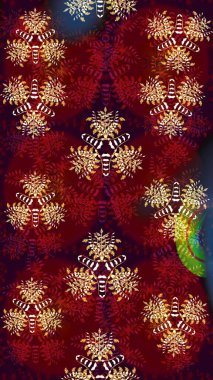 Arkaplan dokusu, duvar kağıdı, kırmızı renkli çiçek teması. Kabile sanatı boho baskısı, klasik çiçek arkaplanı. Soyut etnik raster çizim kalıbı.