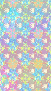 Botanik çizim kalıbı. Suluboya etkisi. Raster deseni. Organik elementler.