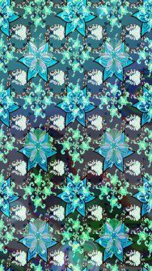 Mavi renkli çiçekler. Sevimli çiçek raster deseni. Renkli Bahar Teması eskiz kalıbı. Düz Çiçek Elementleri Tasarımı.