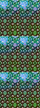 Yeşil renkli çiçekler. Raster illüstrasyonu. Küçük çiçekte sevimli çiçek deseni var..