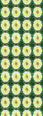 Düz Çiçek Elementleri Tasarımı. Yeşil renkli çiçekler. Renkli Bahar Teması eskiz kalıbı. Raster illüstrasyonunda çiçek deseni çizimi.