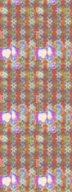 Çiçek desenli çizim. Raster illüstrasyonu. Asya tekstil tarzında. Gri renkli çiçekler. Raster illüstrasyonu.