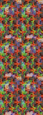 Raster illüstrasyonundaki çiçek desenli çizim. Kahverengi renkli çiçekler. Renkli Bahar Teması eskiz kalıbı. Düz Çiçek Elementleri Tasarımı.