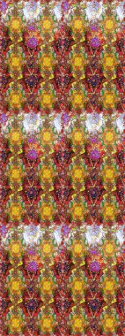 Renkli Bahar Teması eskiz kalıbı. Sevimli çiçek raster deseni. Düz Çiçek Elementleri Tasarımı. Kahverengi renkte çiçekler.