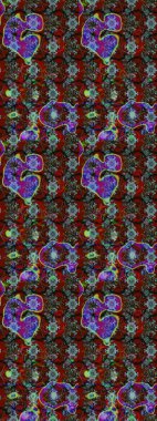 Suluboya çiçekli çiçek deseni. Raster illüstrasyonu. Kırmızı renkte güzel tekstil.