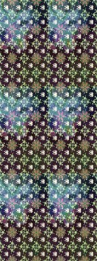 Raster illüstrasyonundaki çiçek desenli çizim. Mor renkte çiçekler.