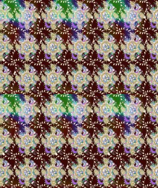 Raster - stok. Kahverengi çiçekli eskiz deseni, suluboya çiçek deseni, sevimli çiçek, duvar kağıdı, kart veya kumaş için fayanslı.