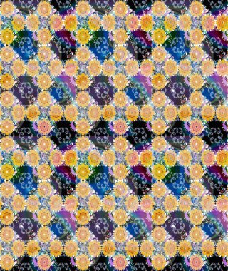 Düz Çiçek Elementleri Tasarımı. Sevimli çiçek raster deseni. Modaya uygun kumaş deseni. Renkli Yaz Teması çizim şablonu.