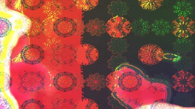 Düz Çiçek Elementleri Tasarımı. Sevimli çiçek raster deseni. Pembe renkli çiçekler. Renkli Yaz Teması çizim şablonu.