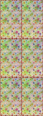 Tarafsız ve yeşil renkli papatyalar deseni. Tarafsız ve yeşil renklerde. Raster illüstrasyonu.