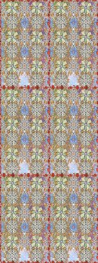 Çiçeksiz desenli arka plan. Düz Çiçek Elementleri Tasarım Raster illüstrasyonu. Renkli Bahar Temalı Kusursuz Arkaplan. Gri ve nötr renkte çiçekler.