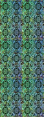 Damask pürüzsüz süsü. Geleneksel raster ve altın desen. Yeşil renkler üzerinde klasik oryantal desen.