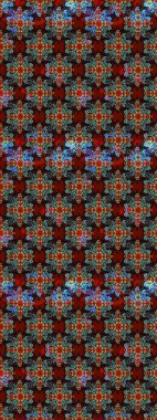 Raster illüstrasyonundaki çiçek desenli çizim. Renkli Yaz Temalı eskiz kalıbı. Düz Çiçek Elementleri Tasarımı. Kırmızı renkte çiçekler.