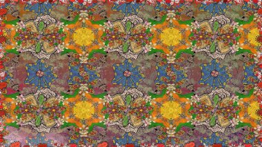 Kahverengi renkli çiçekler. Renkli Bahar Teması eskiz kalıbı. Güzel çiçek deseni. Düz Çiçek Elementleri Tasarımı.