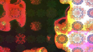 Kabile sanatı boho baskısı, klasik çiçek arkaplanı. Soyut etnik raster çizim kalıbı. Arkaplan dokusu, duvar kağıdı, gri renkli çiçek teması.