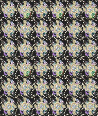 Raster illüstrasyonu. Robot resim. Gri renkli çiçekler. Şirin çiçek elementleri..