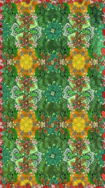 Çiçekler suluboya eskiz deseni. Raster Stili kumaş deseni.