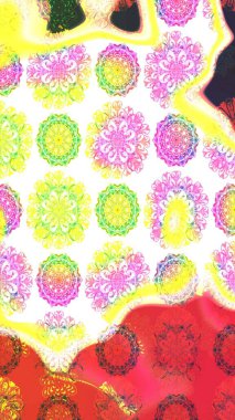 Beyaz renkli çiçekler. Hediye ambalaj kağıdı, tebrik kartları, posterler ve pankart tasarımı. Raster düz çiçek çizim deseni.