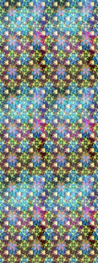 Tekstil için suluboya eskiz deseni. Şirin çiçekli, desenli, mavi renkli renkli bir eskiz deseni. El çizimi çiçek çizimi deseni (fayans)).