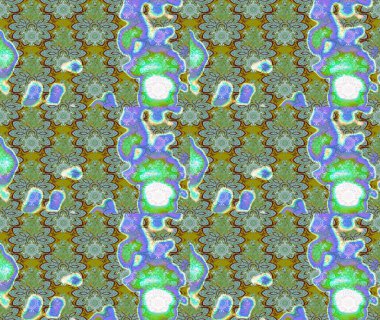 Küçük çiçekteki sevimli çiçek deseni. Varicologreen Raster çizimi. Birçok yeşil soyut çiçekli tropikal çizim deseni.