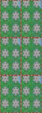 Nazikçe, güzel çiçek arkaplanı. Yeşil ve mavi renkte çiçekler. Raster çiçek desenli ve çiçekli..