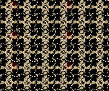 Siyah renkler. Yaz çiçekleri teması. Suluboya resim taklit Raster çizimi. Klasik çiçekler. El çizimi soyut süslü elementler.