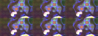 Küçük çiçekli yay deseni çiz. Suluboya tarzında kahverengi renkte. Raster illüstrasyonu.