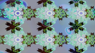 Tekstil için suluboya eskiz deseni. El çizimi çiçek çizimi deseni (fayans). Şirin çiçekli, desenli, mavi renkli çizim deseni.