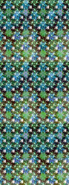 Küçük çiçekteki sevimli çiçek deseni. Raster deseni. Raster illüstrasyonu. Yumuşak, yaz çiçekleri yeşil renklerde.