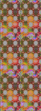 Yaprak ve çiçeklerin suluboya boyası, kahverengi renklerde pürüzsüz desen. Raster illüstrasyonu. Yumuşak, bahar çiçekleri kahverengi renklerde.