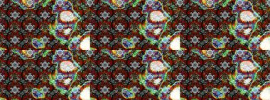 Dallı bahar çiçekleriyle desen, kahverengi renklerle çiçek siluetiyle desen. Raster deseni.