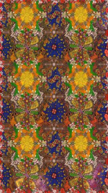 Şirin çiçek elementleri. Raster illüstrasyonu. Renkli Bahar Teması eskiz kalıbı. Taslak desenli, modaya uygun kumaş deseni. Düz Çiçek Elementleri Tasarımı.