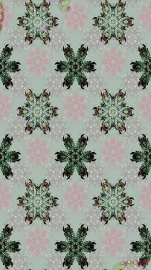 Suluboya elle çizilmiş çiçek desenli eskiz deseni. Parlak renkli fantezi çiçekleri, yapraklar, gri renkli tomurcuklar.