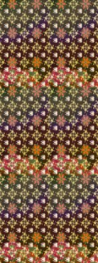 Raster suluboya çiçek deseni, narin çiçekler, kahverengi çiçekler, tebrik kartı şablonu. Güzel kumaş deseni.