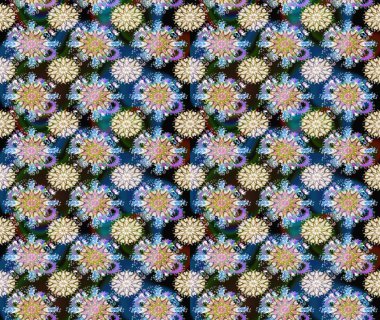 Çiçekli eskiz deseni. Suluboya çizimi. El çizimi. Mavi renkte çiçekler.