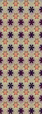 Bej renkli Asya tekstili. Suluboya çiçekli çiçek deseni. Raster illüstrasyonu.